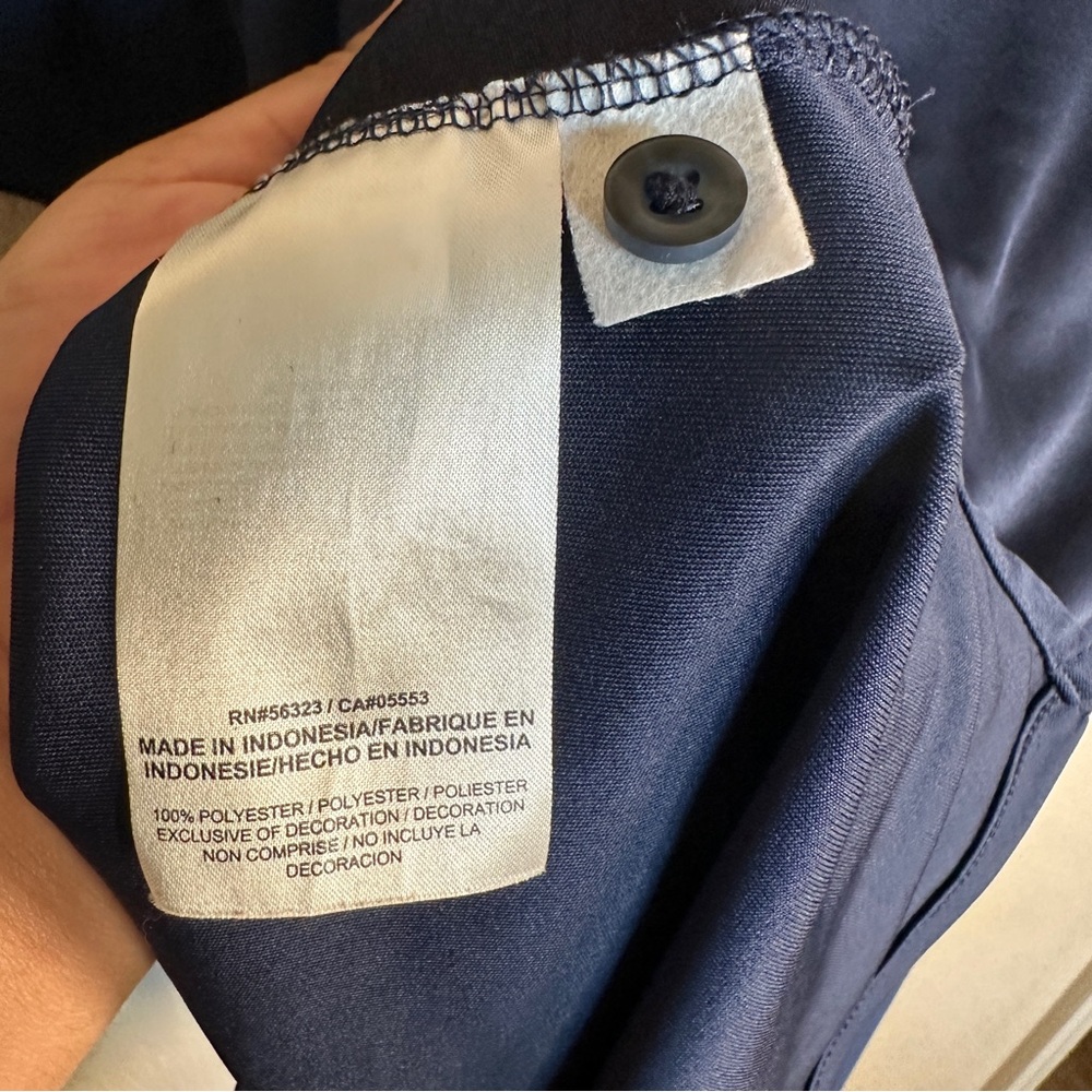 Nike Dri Fit‎ Blue Striped Polo Sz Medium - Picture 5 of 7
